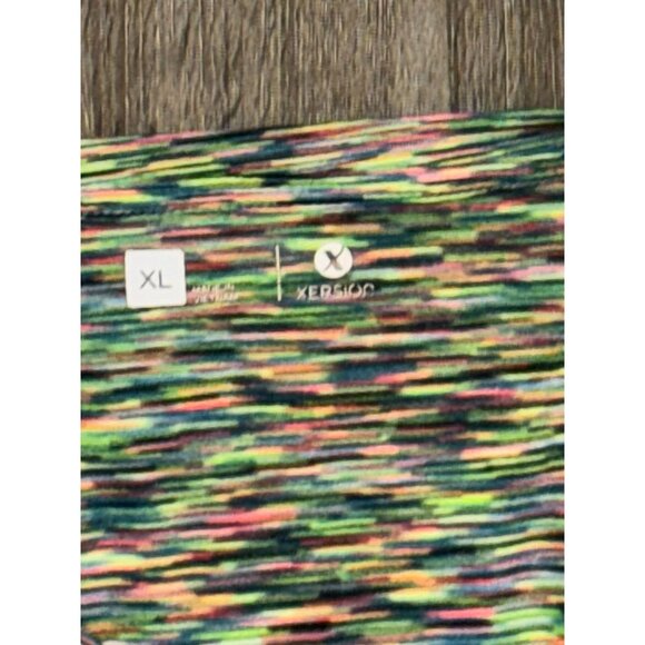 Xersion Womens XL Multicolor Short Sleeve V-Neck T-Shirt - Picture 2 of 4